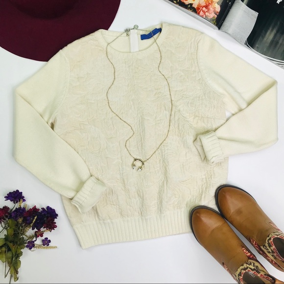 Les Copains Sweaters - [Les Copains] 100% Wool Cream Sweater Size Small